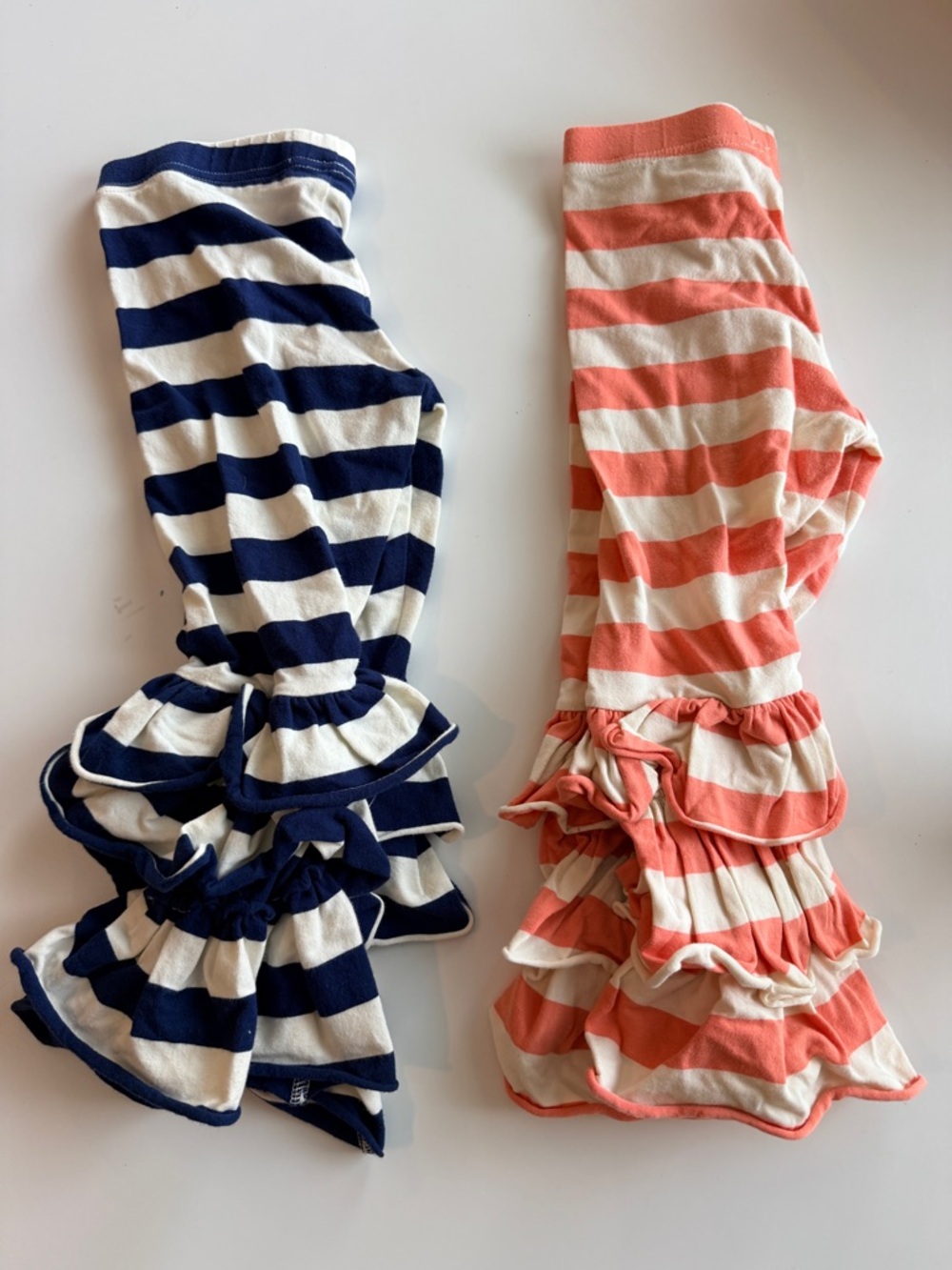 Taylor Joelle Designs 2 Pairs Striped Ruffle Leggings - Size 4t